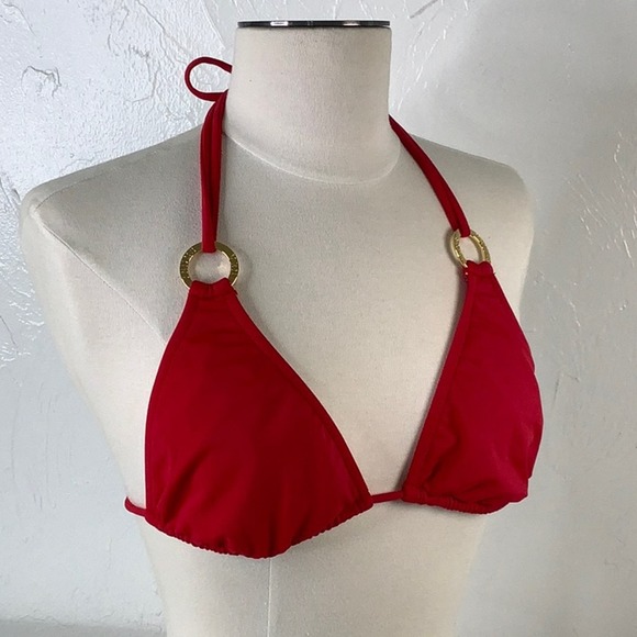 Venus Red Ring tie triangle bikini top size C EUC - Picture 1 of 11